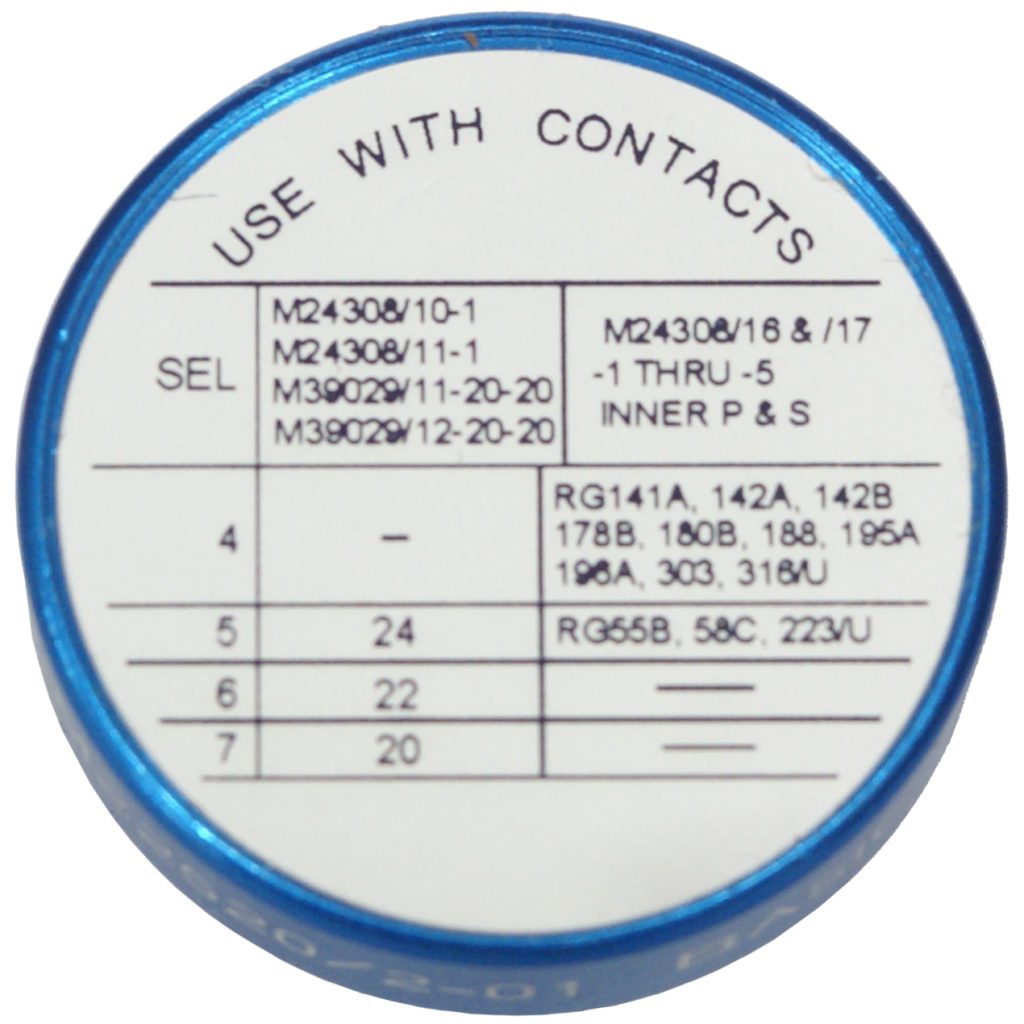 Mil Spec Pin And Socket Contacts Chart