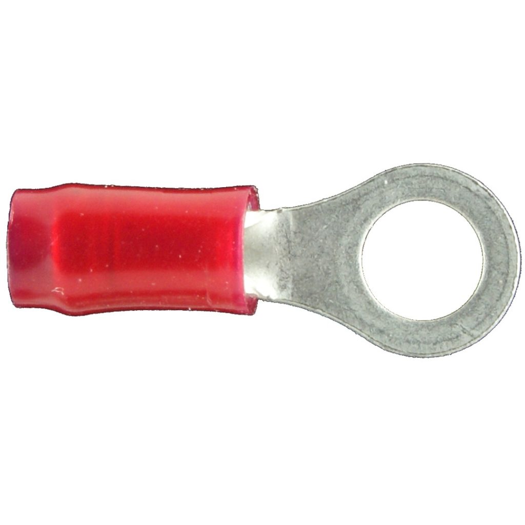 RED Insulated Ring Terminal for 10 screws & studs & 2218awg
