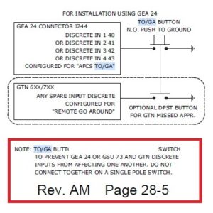 Take off go around switch DPDT