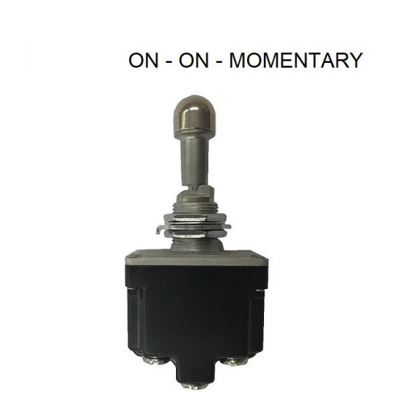 Locking Toggle Switch, 3 Position, DPDT, On/On/(On) Momentary, PMag Test Steinair Inc.