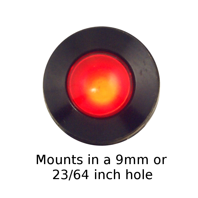 3 BBT 12 volt Red LED Hi-Profile Indicator Lights 