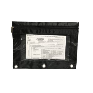 Use this bag to hold your aircraft worthiness documents. Features a zip compartment and a clear plastic window to display ownership documents. certificate document holder pouch bag