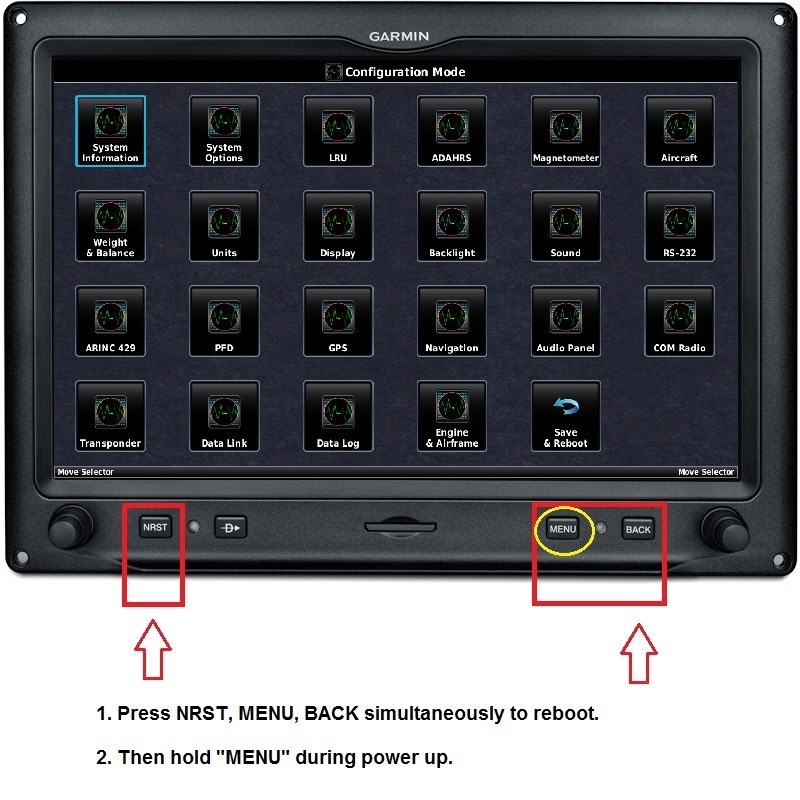 GDU-460 Config Mode