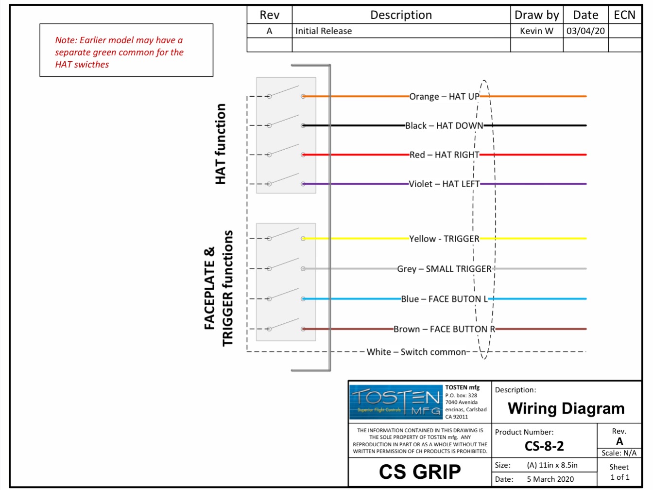 Tosten CS-8 wiring schematic