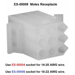 9 Position Molex Receptacle. ES-00009