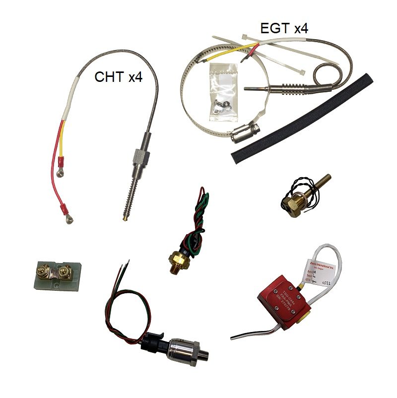 Garmin G3X 4-Cylinder Lycoming / Continental Engine Sensor Kit for Experimental Aircraft.