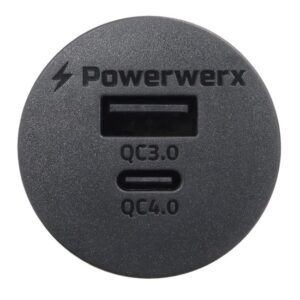 Dual USB AC Circular Panel Mount Charger